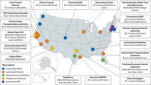 FTA-Managed Transit Bus Automation Demonstration Projects | FTA