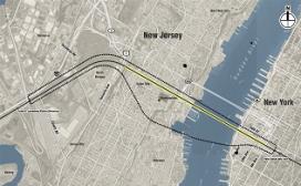 Map of Hudson Tunnel project