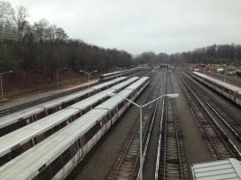 Metrorail trains parked in a yard